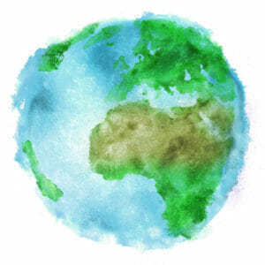 Watercolor paint Earth