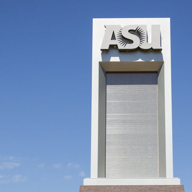 Sign for Arizona State University