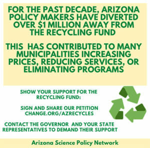Small flyer with info on AZ recycling program