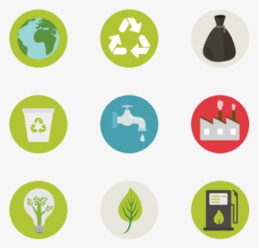 graphic with various recycling and green energy symbols