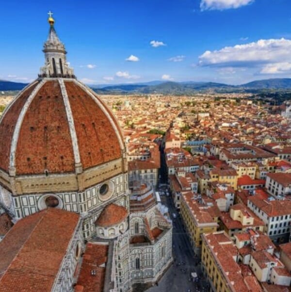 Aerial view of Italian city,