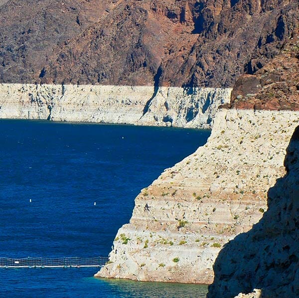 Low water levels in Lake Mead